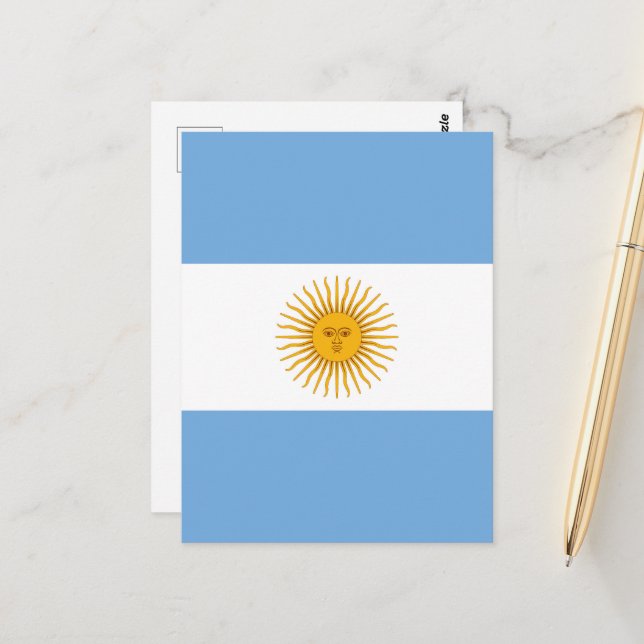 Cartão Postal Bandeira da Argentina (Frente/Verso In Situ)