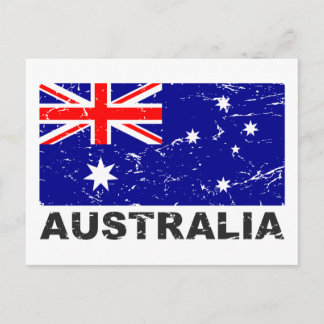 Cartão Postal Bandeira da Austrália Vintage