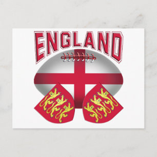 Cartão Postal Bandeira da Bola de Rugby da Inglaterra