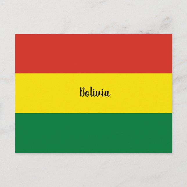 Cartão Postal Bandeira da Bolívia, legendada (Frente)