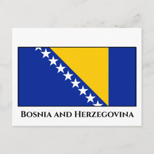 Cartão Postal Bandeira da Bósnia e Herzegovina
