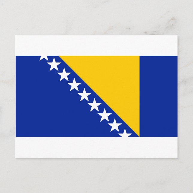 Cartão Postal Bandeira da Bósnia e Herzegovina (Frente)