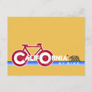 Cartão Postal Bandeira da Califórnia CA com bandeira estadual