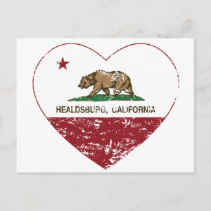 Cartão Postal bandeira da califórnia healdsburg coração angustia