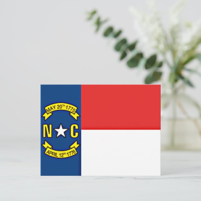 Cartão Postal Bandeira da Carolina do Norte (Em pé/Frente)
