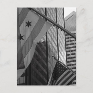 Cartão Postal Bandeira da cidade de Chicago e EUA