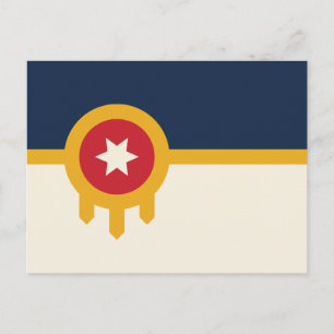 Cartão Postal Bandeira da cidade de Tulsa, estado de Oklahoma