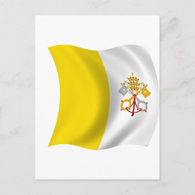Cartão Postal Bandeira da Cidade do Vaticano (Frente)