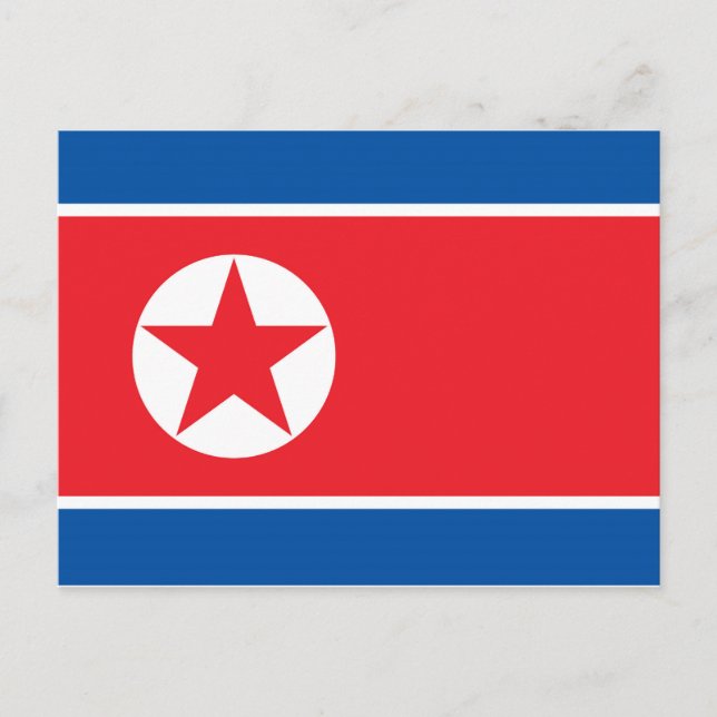 Cartão Postal Bandeira da Coreia do Norte (Frente)