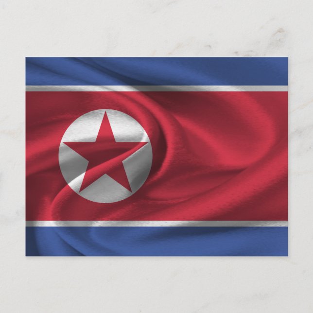 Cartão Postal Bandeira da Coreia do Norte (Frente)