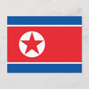 Cartão Postal Bandeira da Coreia do Norte