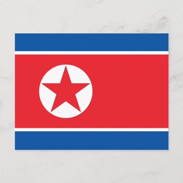 Cartão Postal Bandeira da Coreia do Norte (Frente)
