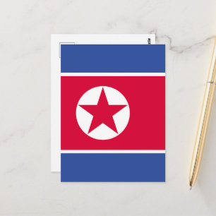 Cartão Postal Bandeira da Coreia do Norte
