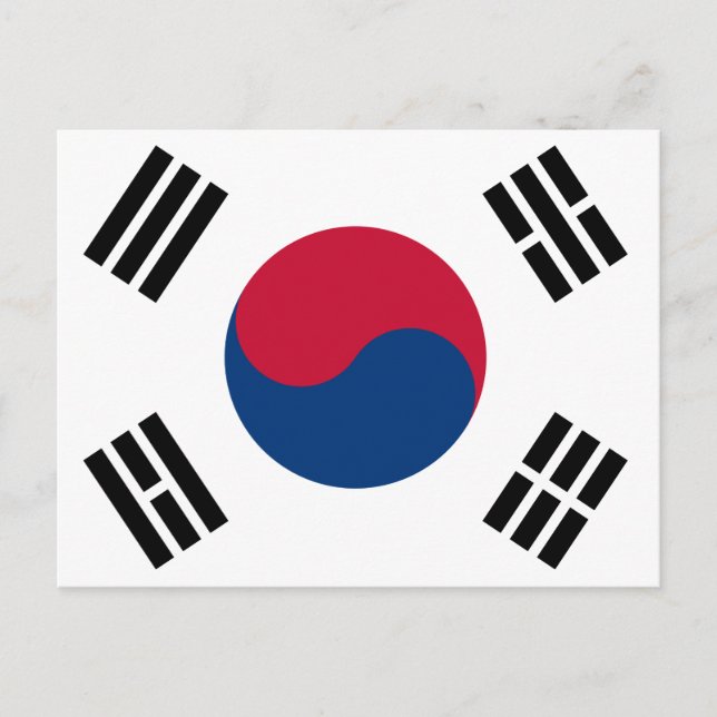 Cartão Postal Bandeira da Coreia do Sul (Frente)