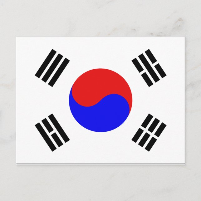 Cartão Postal Bandeira da Coreia do Sul (Frente)