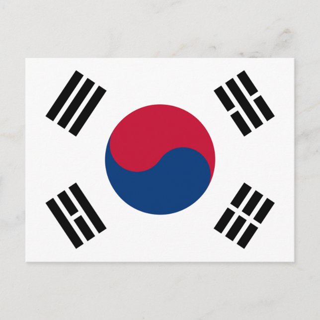 Cartão Postal Bandeira da Coreia do Sul (Frente)