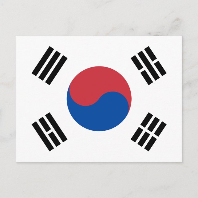 Cartão Postal Bandeira da Coreia do Sul (Frente)