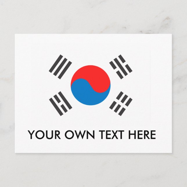 Cartão Postal Bandeira da Coreia do Sul (Frente)