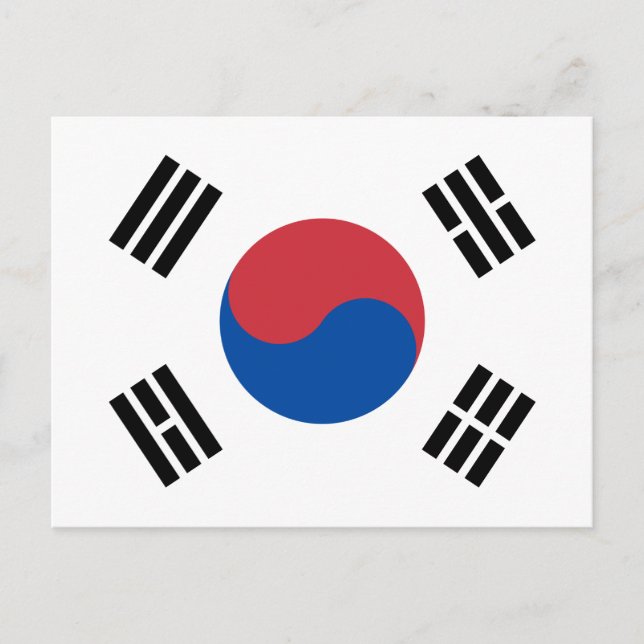 Cartão Postal Bandeira da Coreia do Sul (ROK) (Frente)