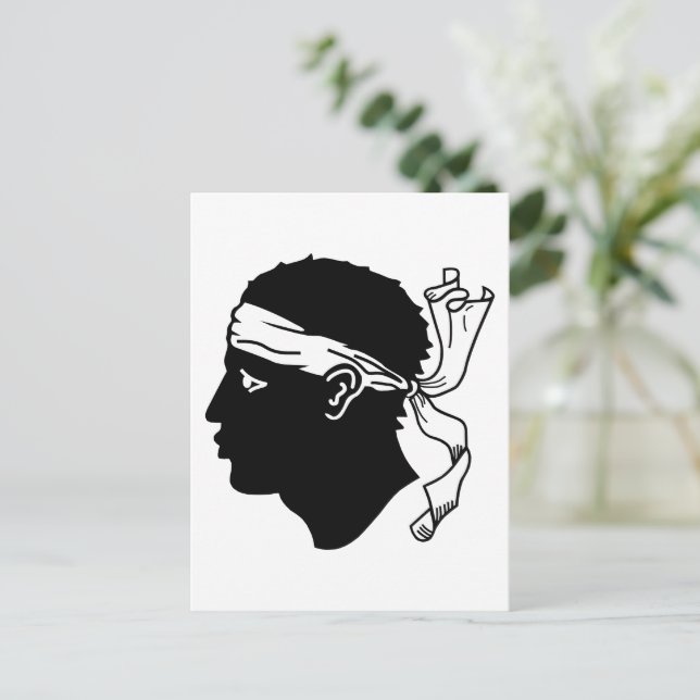 Cartão Postal Bandeira da Córsega (Em pé/Frente)