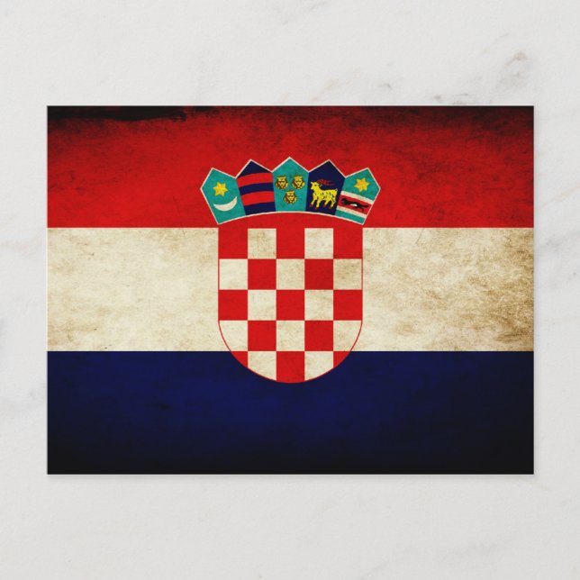 Cartão Postal Bandeira da Croácia (Frente)