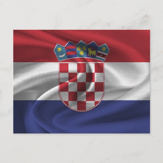 Cartão Postal Bandeira da Croácia (Frente)