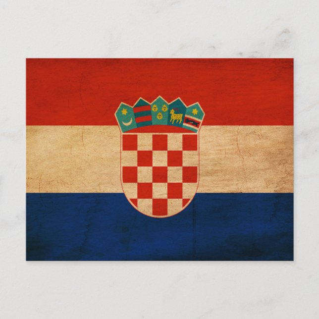 Cartão Postal Bandeira da Croácia (Frente)