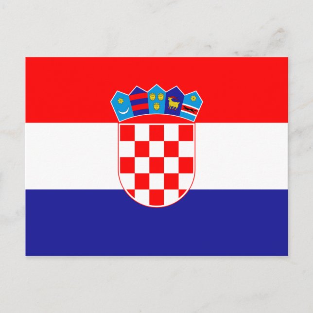 Cartão Postal Bandeira da Croácia (Frente)