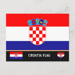 Cartão Postal Bandeira da Croácia & Croácia - viagem, feriado / 