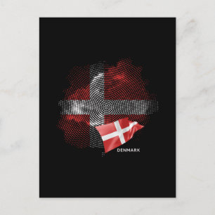 Cartão Postal bandeira da Dinamarca