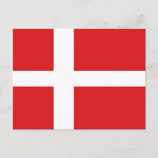 Cartão Postal Bandeira da Dinamarca (Frente)