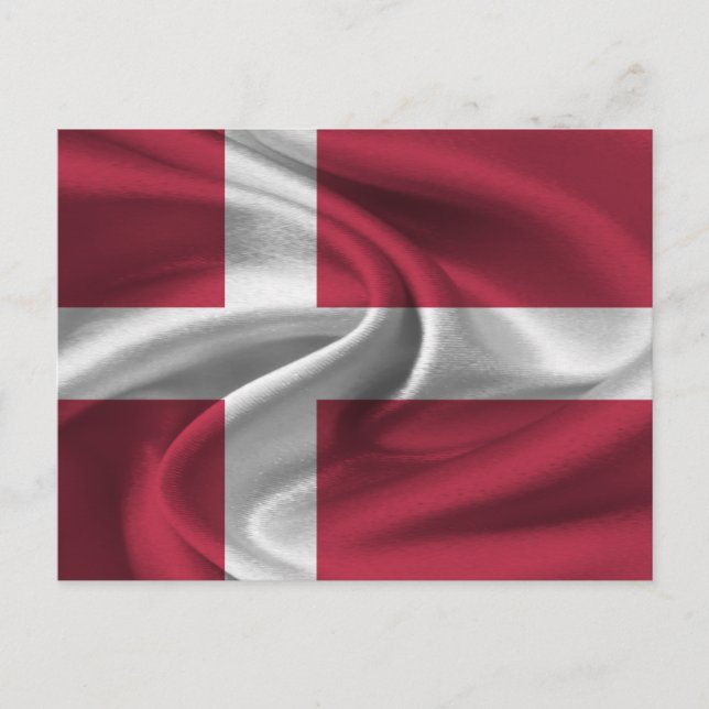 Cartão Postal Bandeira da Dinamarca (Frente)