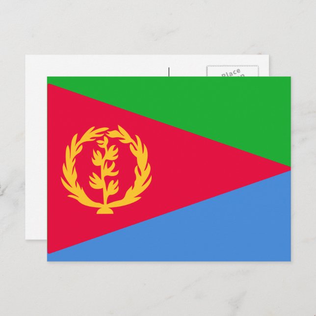 Cartão Postal Bandeira da Eritreia, Bandeira da Eritreia (Frente/Verso)