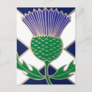Cartão Postal Bandeira da Escócia e Thistle