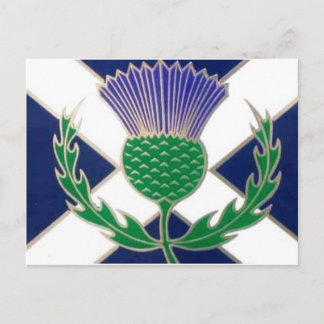 Cartão Postal Bandeira da Escócia e Thistle