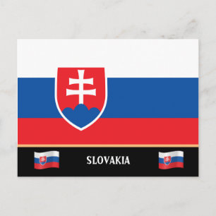 Cartão Postal Bandeira da Eslováquia & viagem pelo país Eslovaco