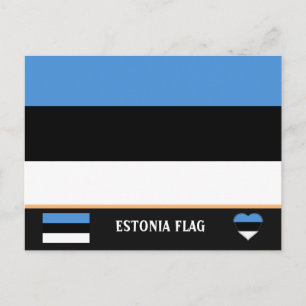 Cartão Postal Bandeira da Estônia e Estônia - viagem, férias e e