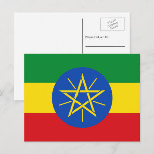 Cartão Postal Bandeira da Etiópia