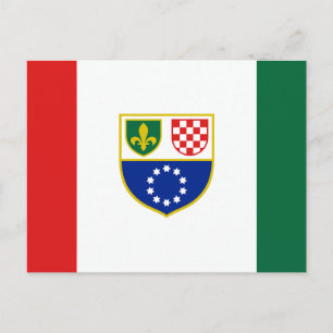 Cartão Postal Bandeira da Federação da Bósnia e Herzegovina