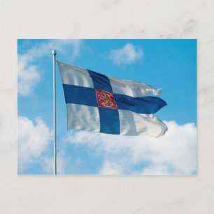 Cartão Postal Bandeira da Finlândia