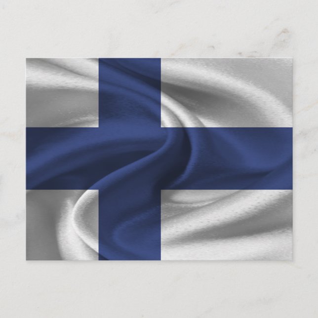 Cartão Postal Bandeira da Finlândia (Frente)