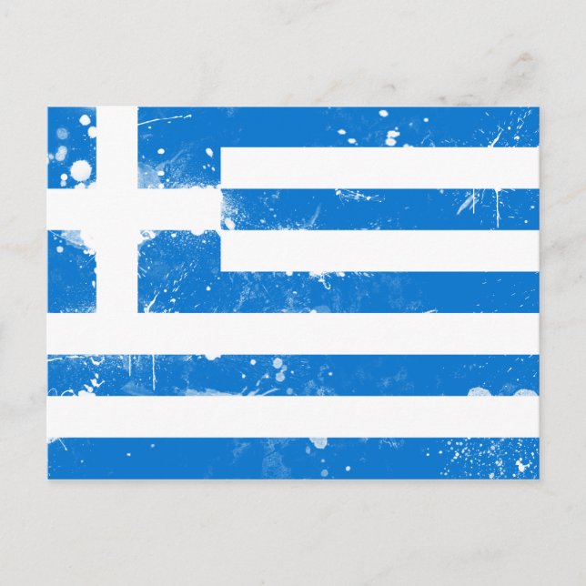 Cartão Postal Bandeira da Grécia (Frente)