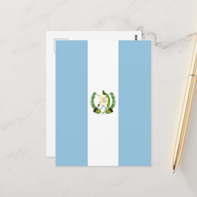 Cartão Postal Bandeira da Guatemala (Frente/Verso In Situ)