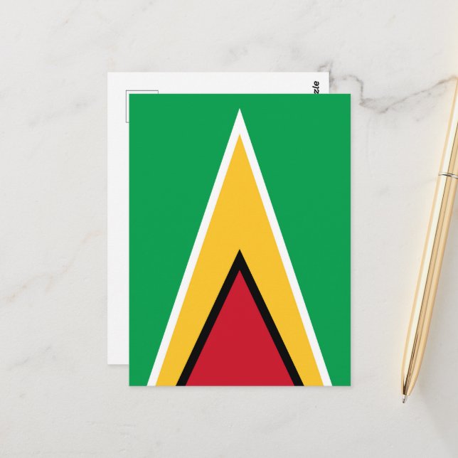 Cartão Postal bandeira da Guiana (Frente/Verso In Situ)