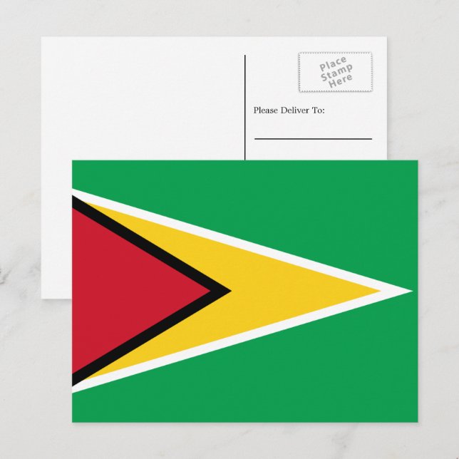 Cartão Postal Bandeira da Guiana, Bandeira da Guiana (Frente/Verso)