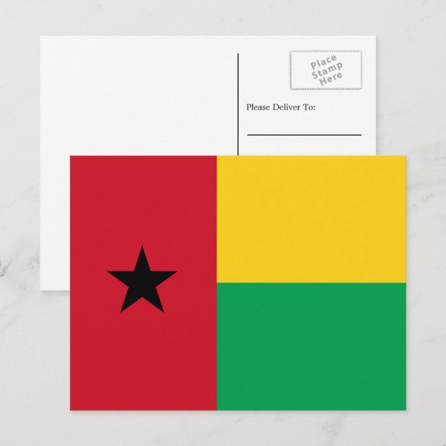 Cartão Postal Bandeira da Guiné-Bissau, Bandeira da Guiné-Bissau (Frente/Verso)