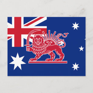 Cartão Postal Bandeira da Herança do Leão e do Sol Iraniano Aust