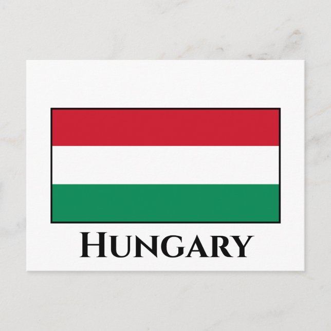 Cartão Postal Bandeira da Hungria (Frente)