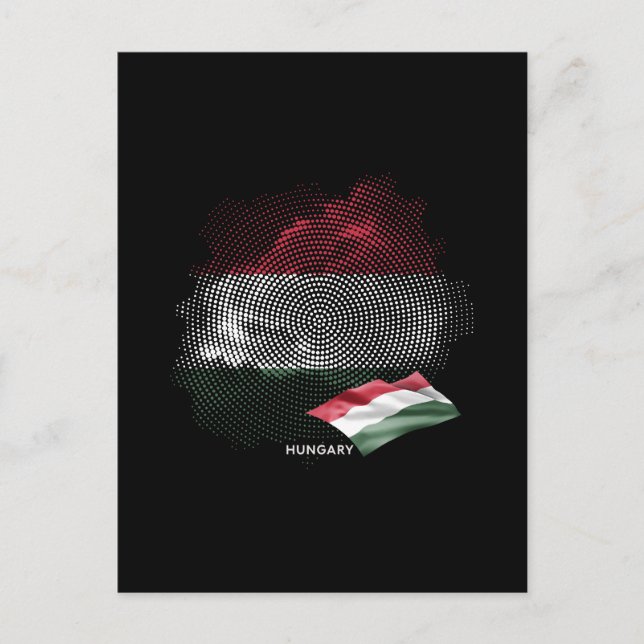 Cartão Postal bandeira da Hungria (Frente)