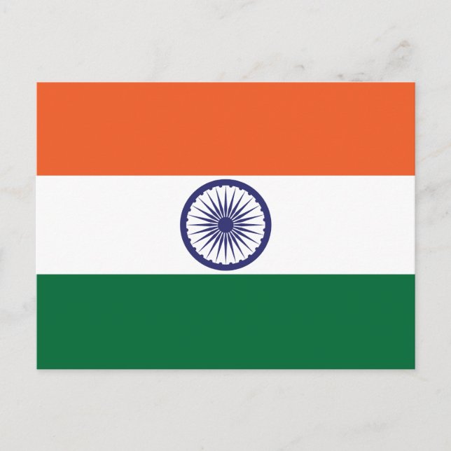 Cartão Postal Bandeira da Índia (Frente)